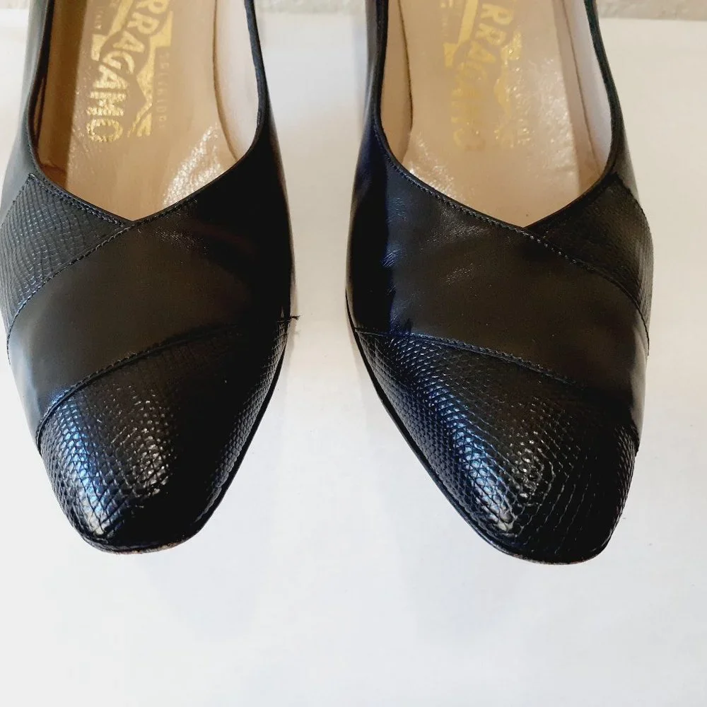 Salvatore Ferragamo black leather
